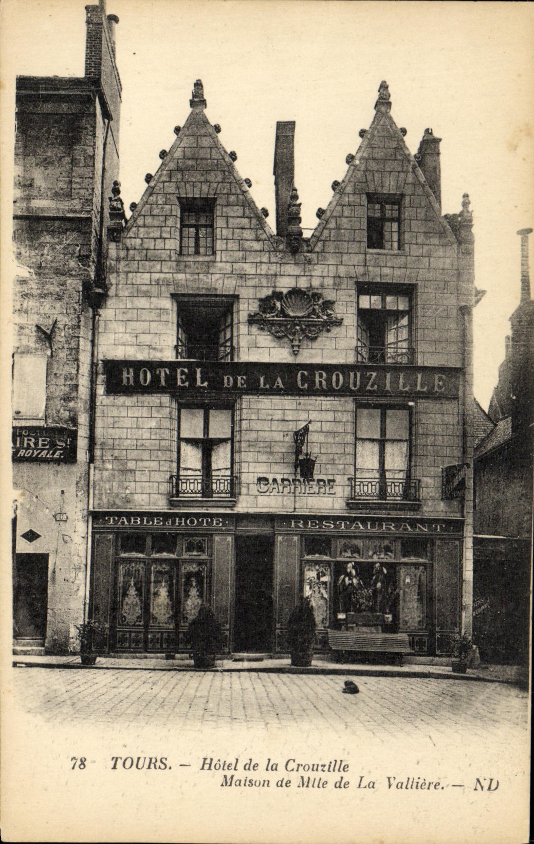 CPA Tours Hotel de la Crouzille Maison de Mlle de la Valliere Table d hote Restaurant 