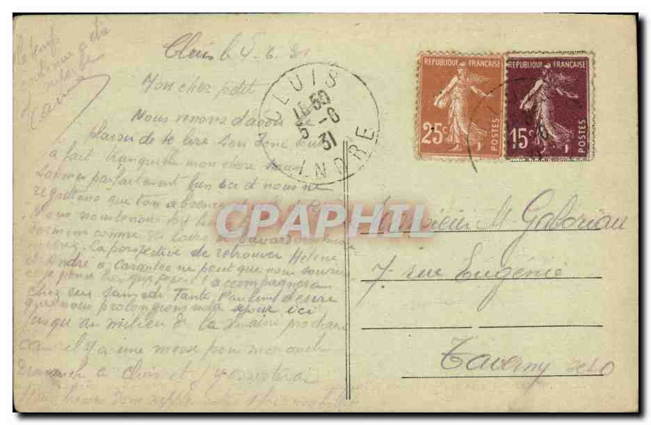 CPA Cluis Dessous Pont Sur la Bouzane — Rückseite