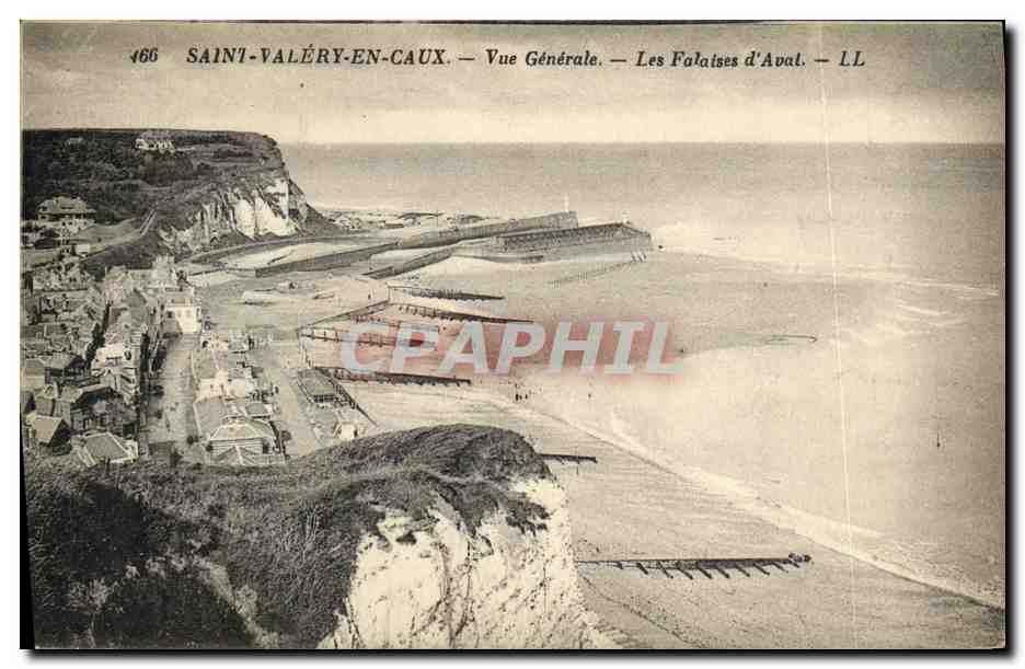 CPA St Valery en Caux Vue Generale Les Falaises d Aval