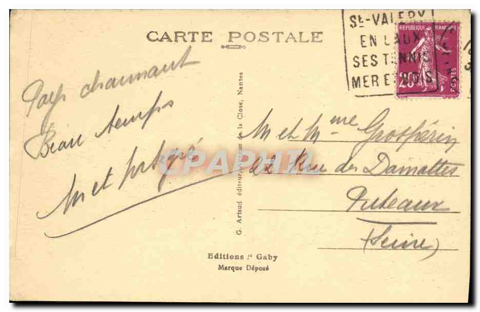 CPA St Valery en Caux La Plage et la Falaise — Rückseite