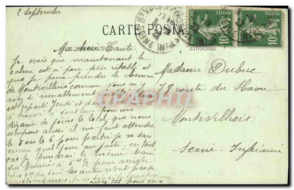 CPA St Valery en Caux La Falaise — Rückseite