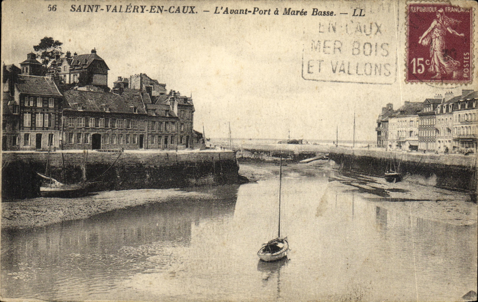 CPA St Valery en Caux L Avant Port a Maree Basse