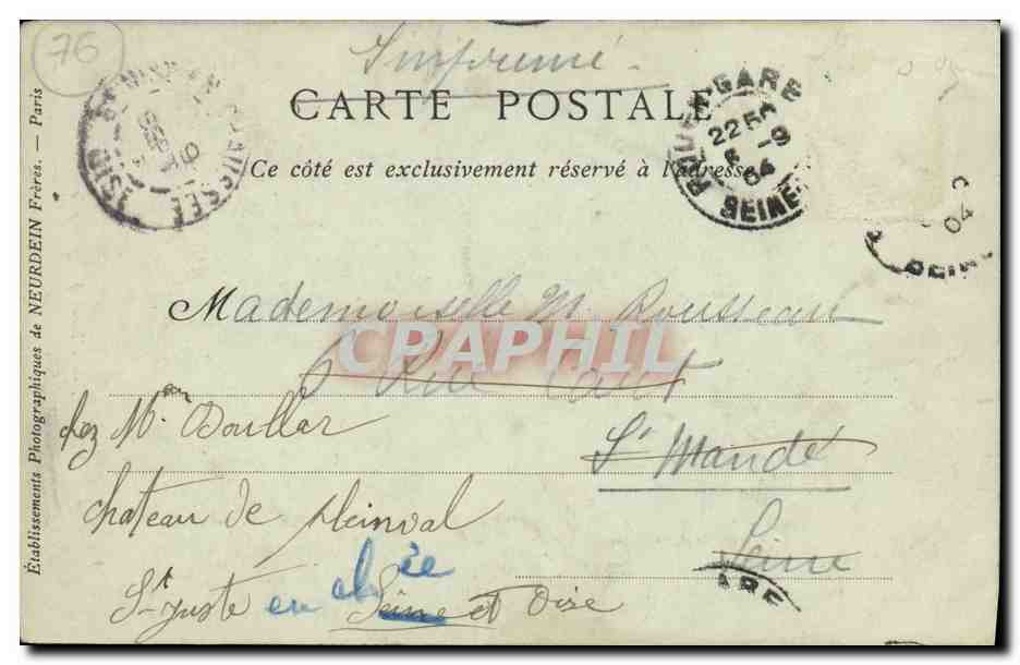 CPA Rouen L Hotel Bourgtheroulde — Rückseite