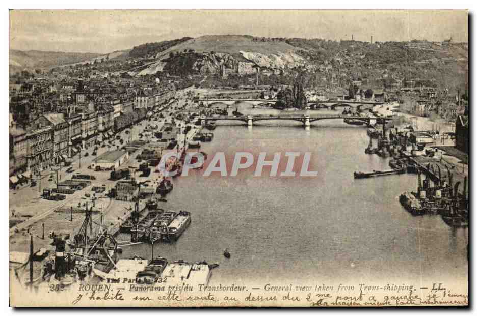 CPA Rouen Panorama pris du transbordeur 