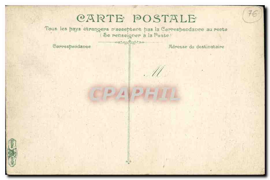 CPA Rouen Perspective du cours Boieldieu Tramway — Verso