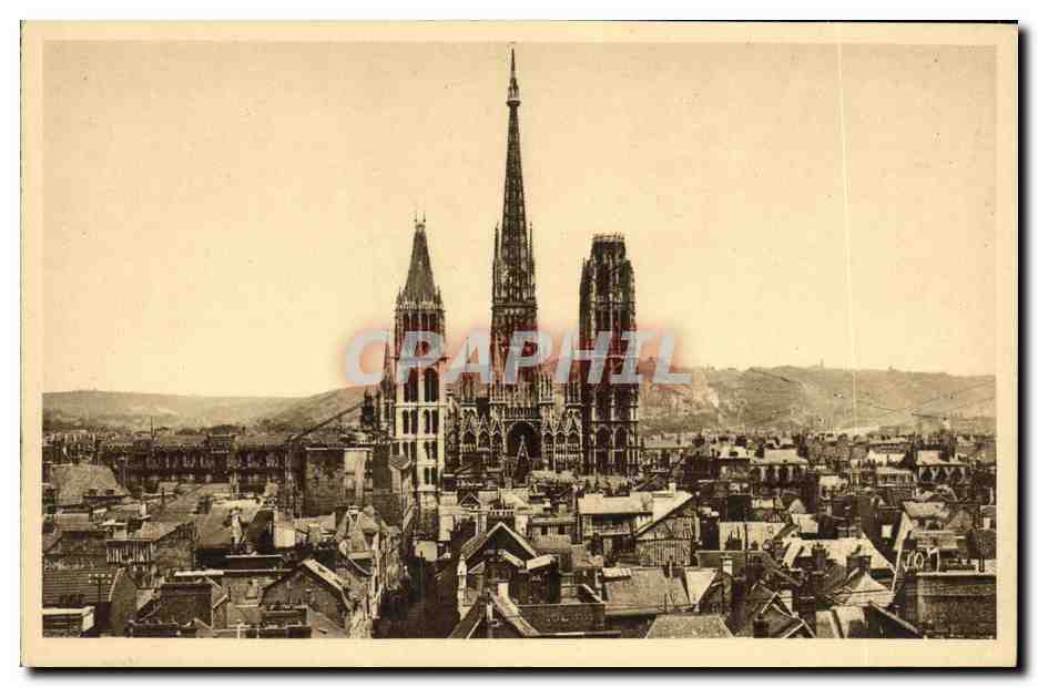 CPA Rouen Vue Generale sur la Ville et la Cathedrale