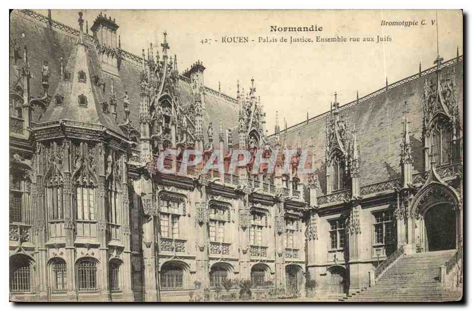 CPA Rouen Palais de Justice Ensemble rue aux Juifs Judaica