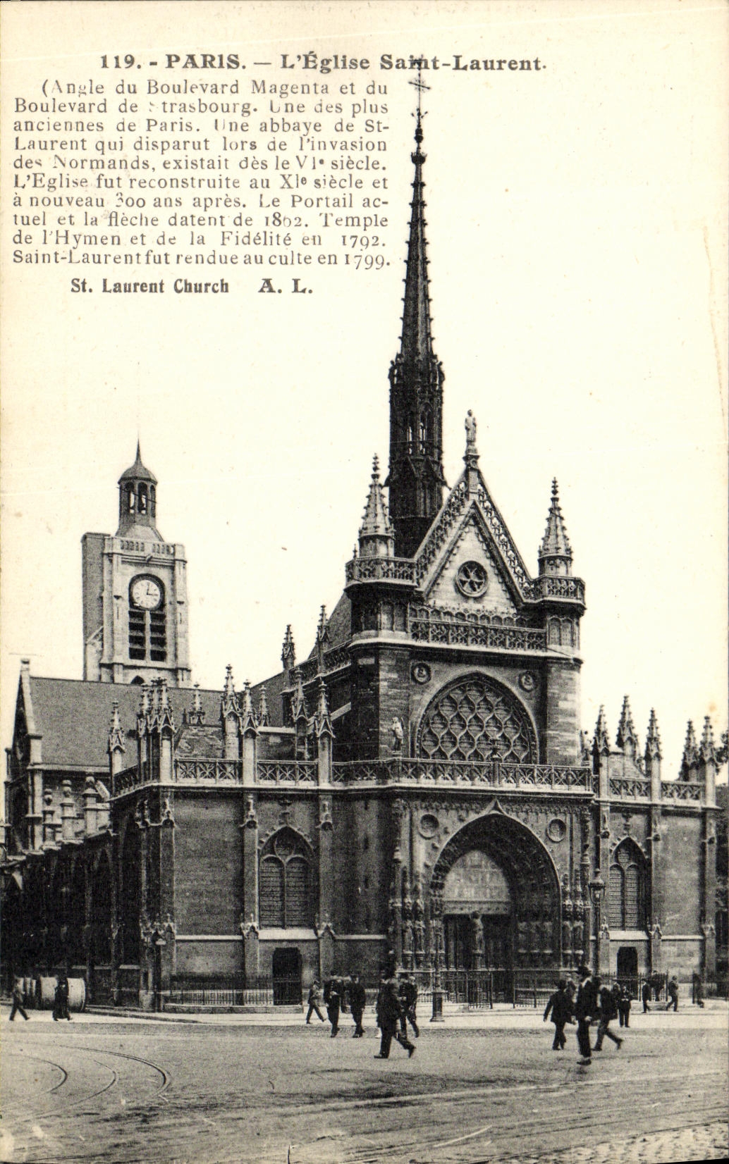 CPA Paris L Eglise Saint Laurent