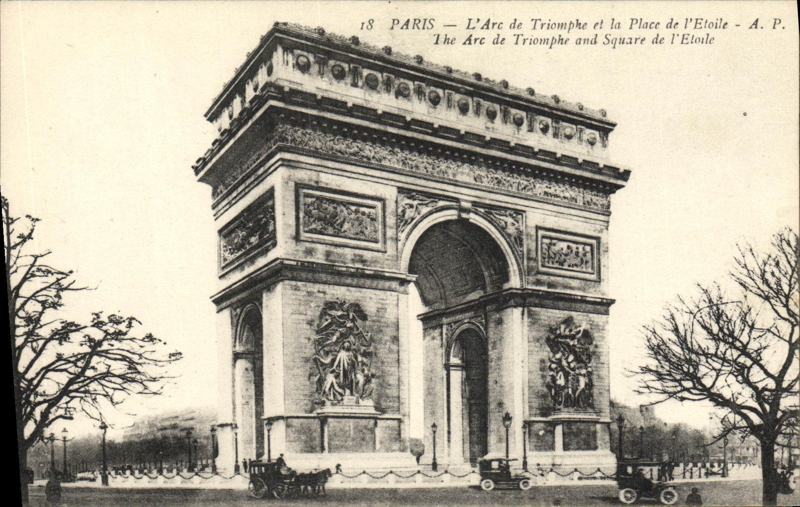 CPA Paris L Arc de Triomphe et la Place de L Etoile