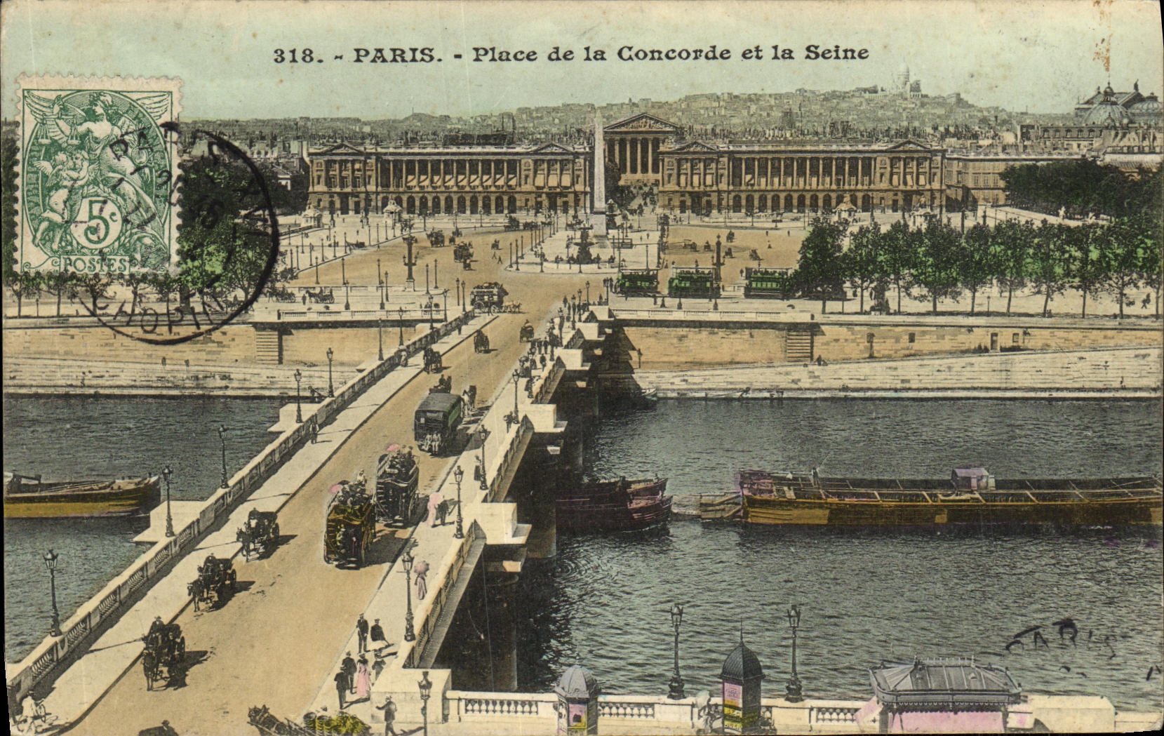CPA Paris Place de la Concorde et la Seine