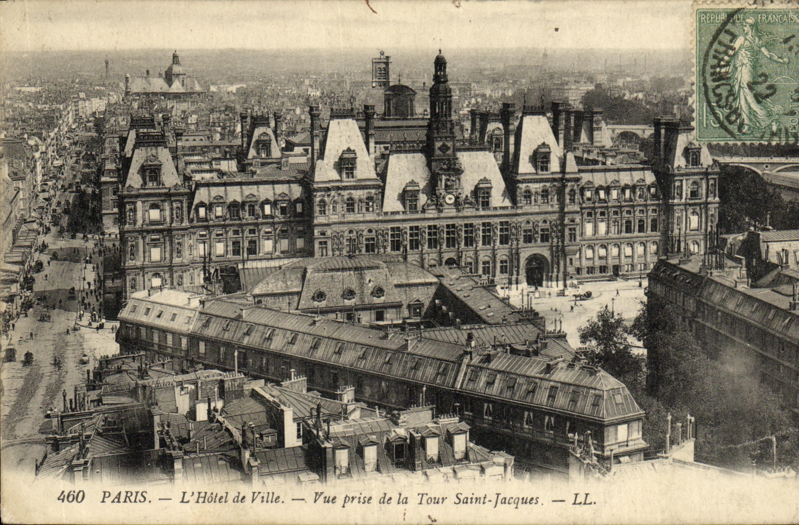 CPA Paris L Hotel de Ville Vue Prise de la Tour Saint Jacques