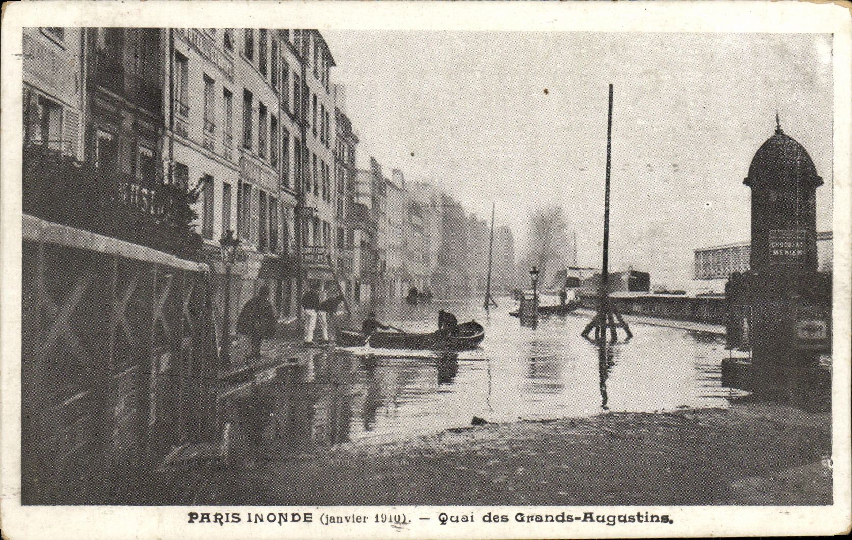 Paris inondé (janvier 1910) — Quai des Grands-Augustins — Chevrot Menier