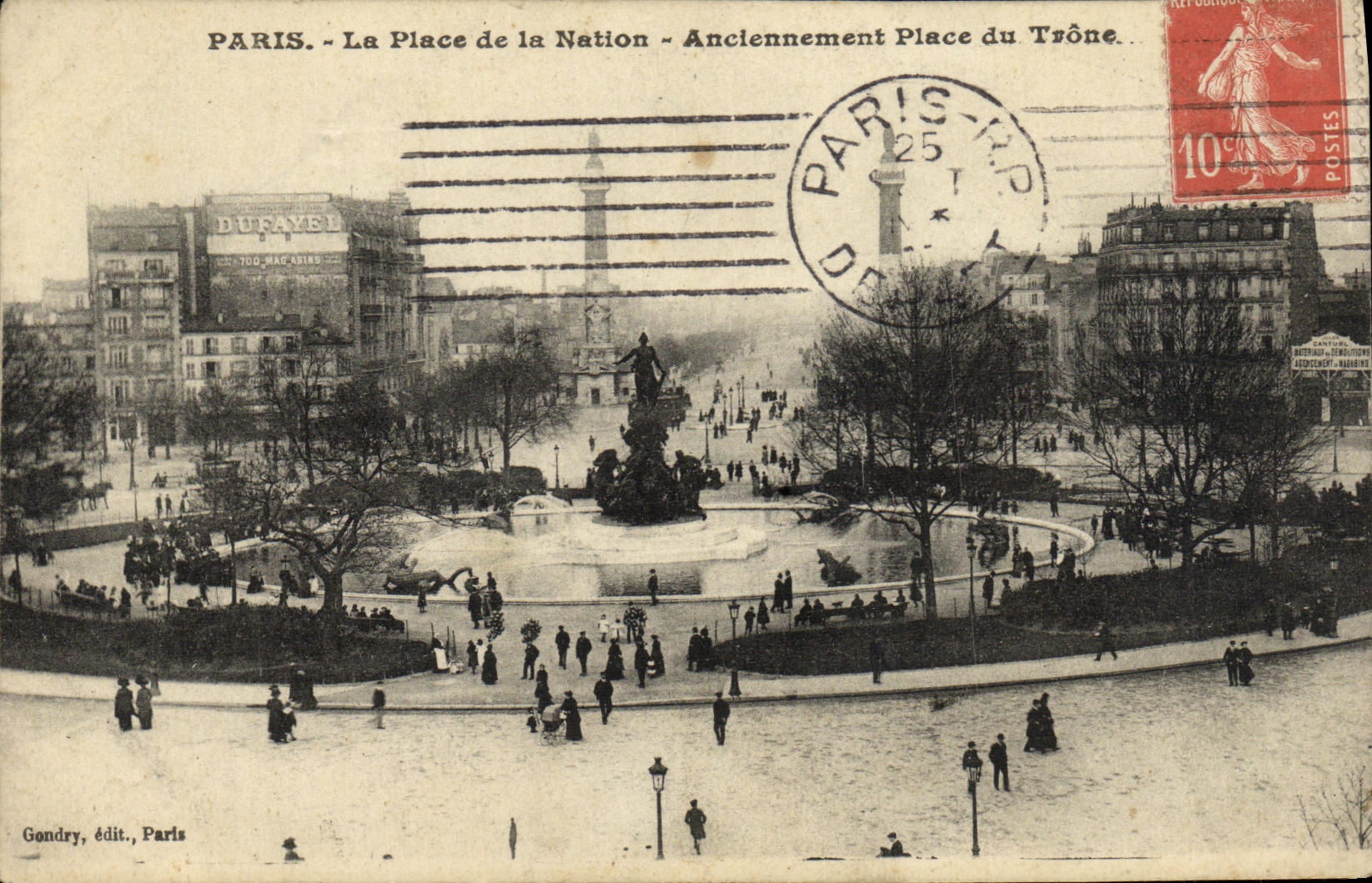 CPA Paris La Place de la Nation Anciennement Place du Trone