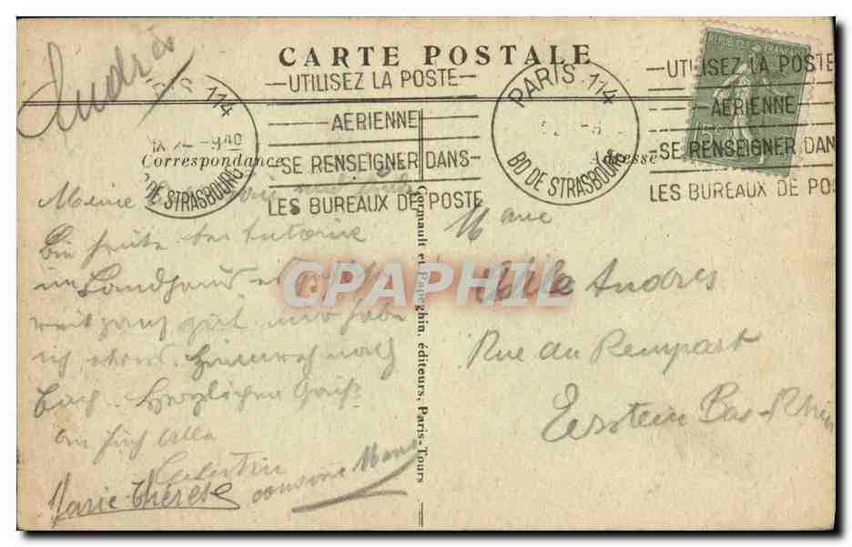 CPA Paris La Place de la Bastille et la Colonne de Juillet — Verso