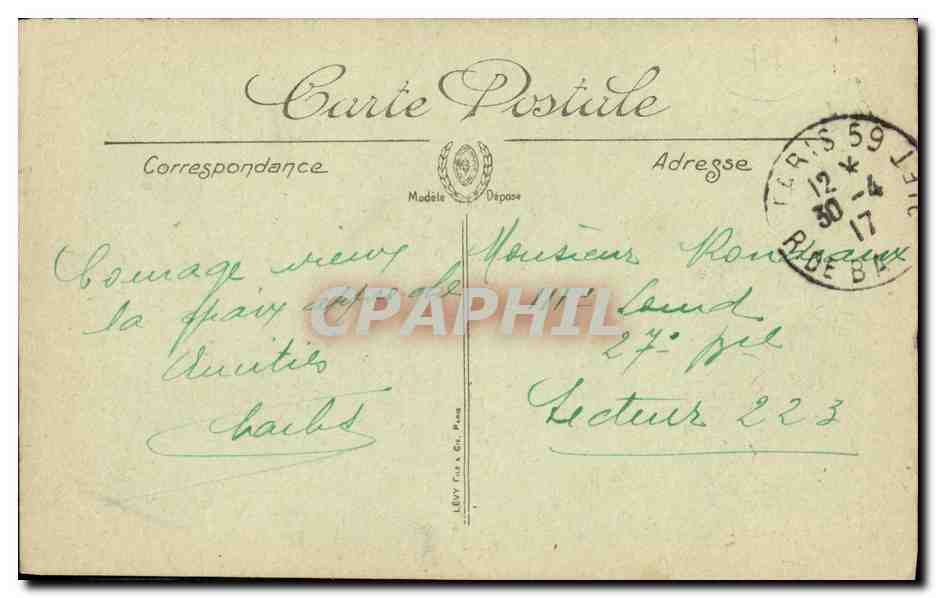 CPA Paris Le Coniergerie — Rückseite