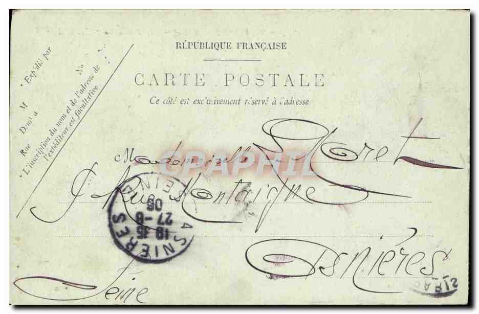 CPA Paris La Rue du Havre et La Gare Saint Lazare — Rückseite