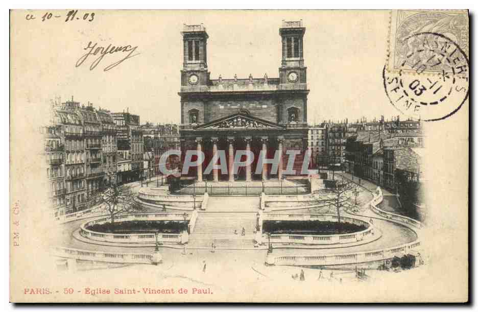 CPA Paris Eglise Saint Vineant de Paul