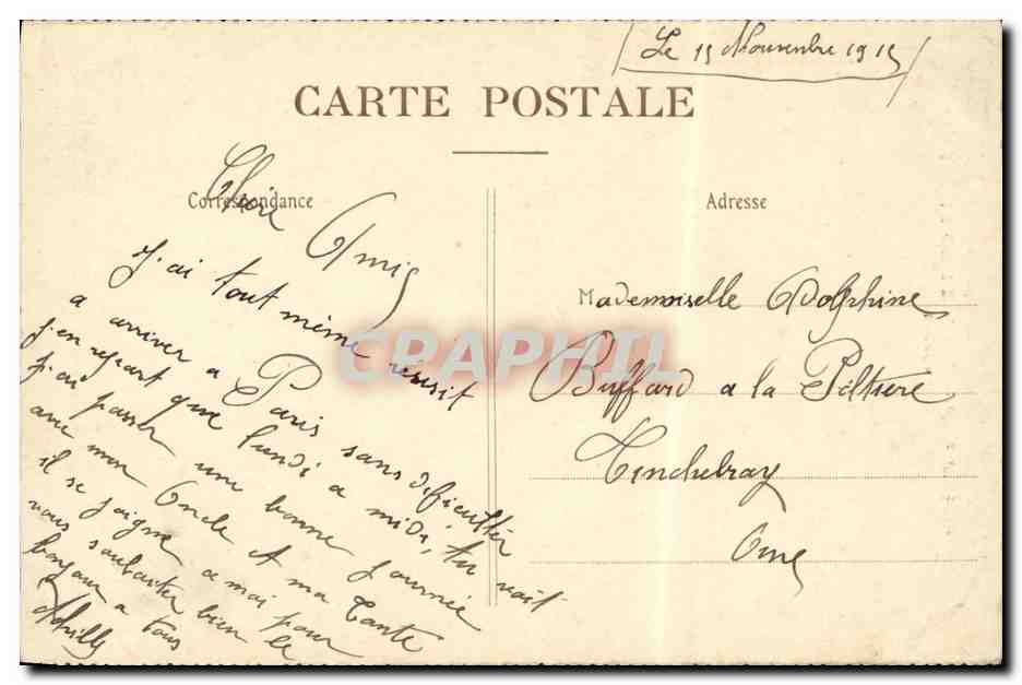 Hôtel POWERS — Entrée — Avenue d'Antin, Paris — Rückseite