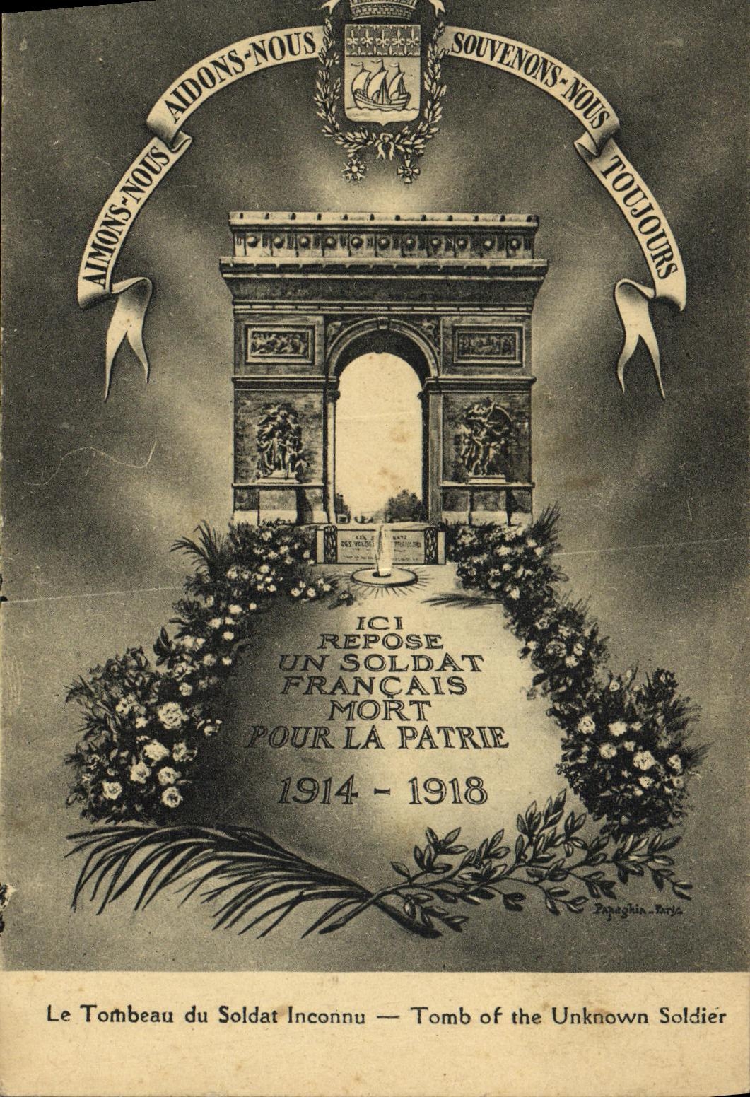 CPA Paris Tombeau du soldat inconnu Arc de TRiomphe 