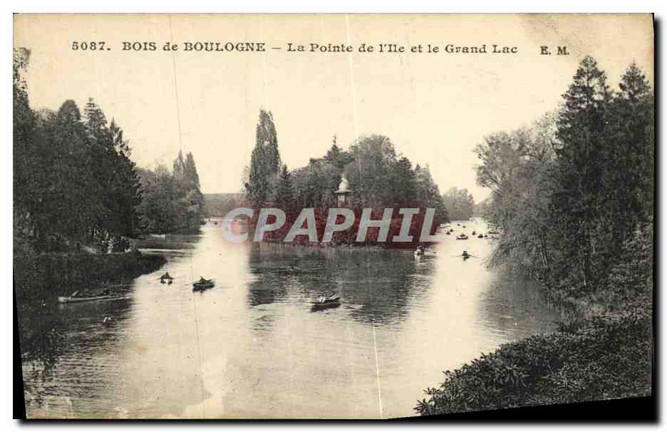 Bois de Boulogne — La Pointe de l'Île et le Grand Lac — E.M. n°5087