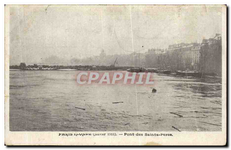CPA Paris Pont des Saints Peres Inondations 