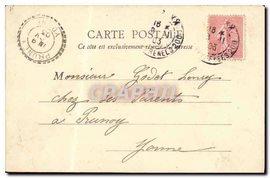CPA Paris Mairie du 20eme Arrondissement — Rückseite