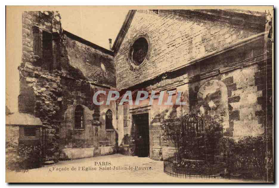 CPA Paris Facade de l Eglise Saint Julien le Pauvre