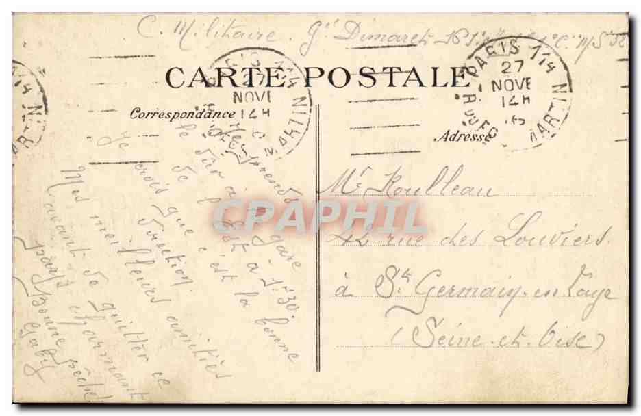 CPA Paris Le Pantheon Le Penseur de Rodin — Rückseite