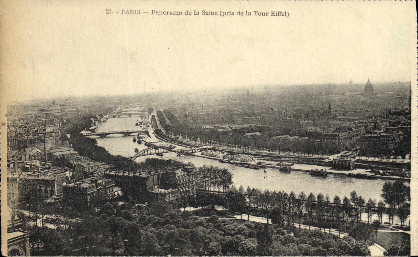 CPA Paris Panorarma de la Seine pris de la Tour Eiffel