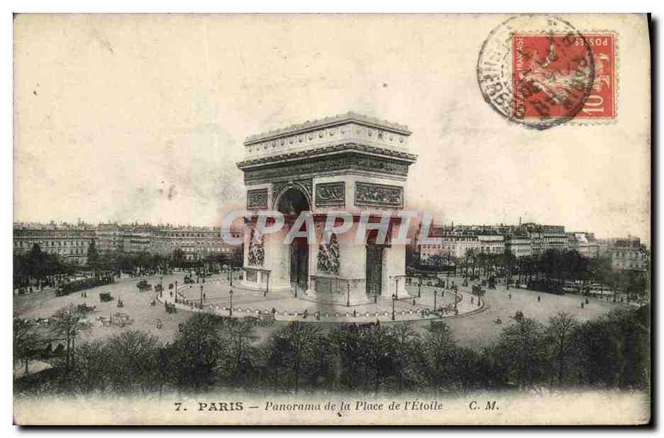 CPA Paris Panorama de la Place de L Etoile