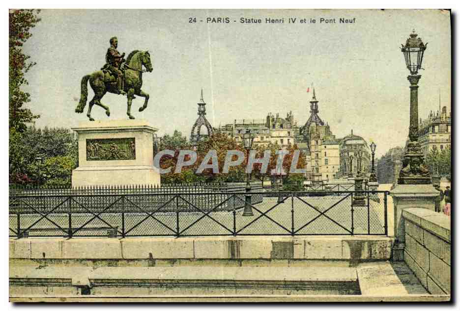 CPA Paris Statue Henri IV et le Pont Neuf