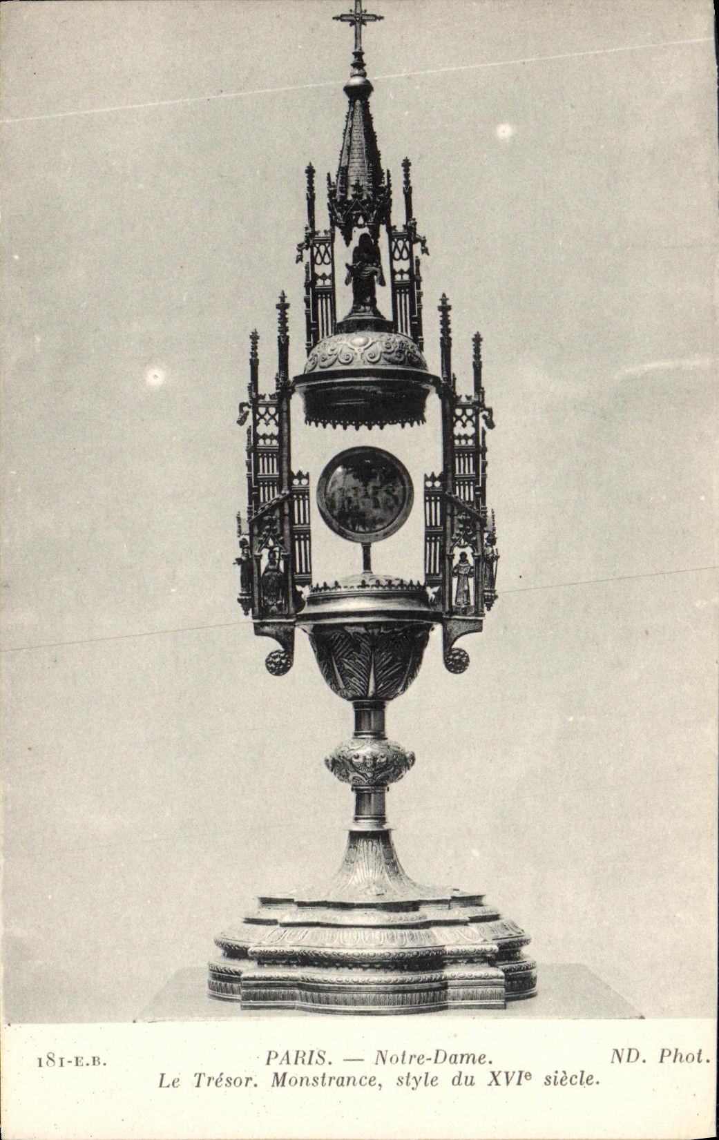 CPA Paris Notre Dame Le Tresor Monstrance 
