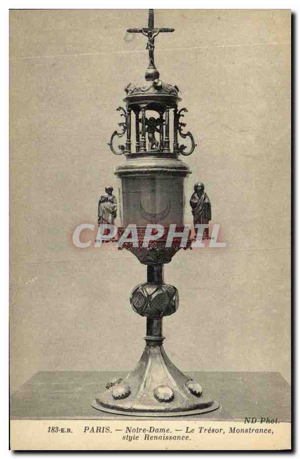 CPA Paris Notre Dame Le Tresor Monstrance Style Renaissance