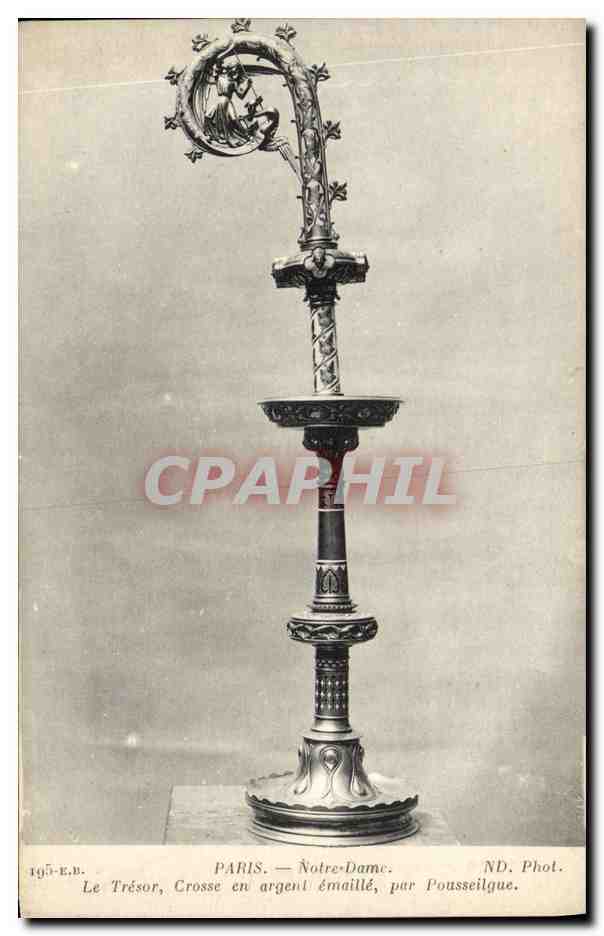 CPA Paris Notre Dame Le Tresor Crosse en argent emaille par Pousseilgue