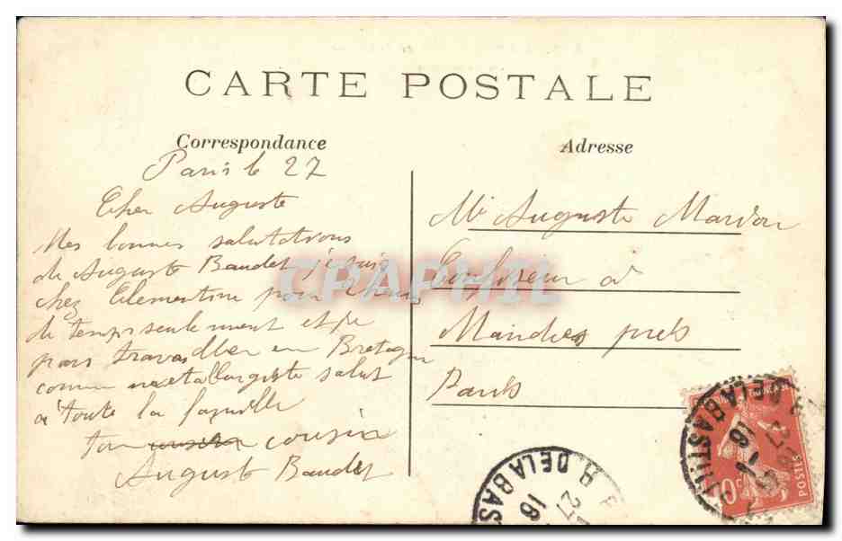 CPA Paris Rois de Boulogne La Passerelle — Rückseite