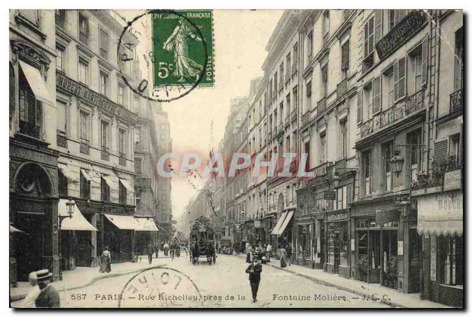 CPA Paris Rue Richelleu Pres de la Fontaine Moliere