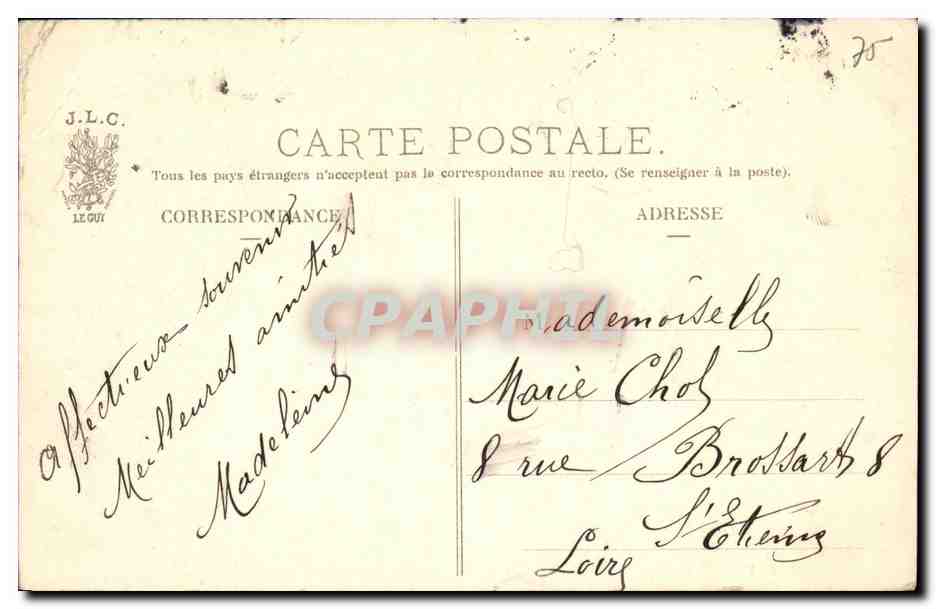 CPA Paris Rue Richelleu Pres de la Fontaine Moliere — Rückseite