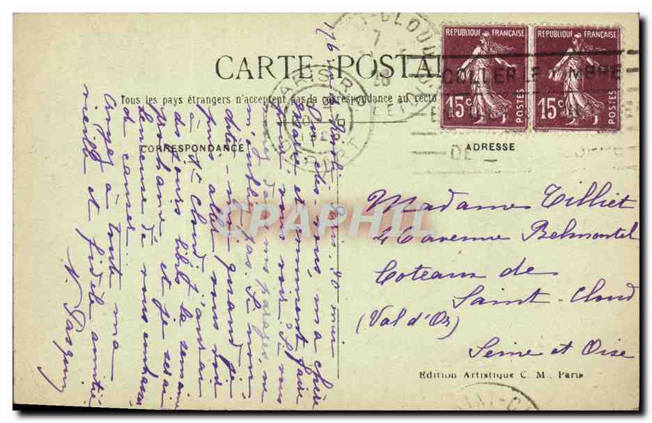 CPA Paris Notre Dame Face Laterale — Verso