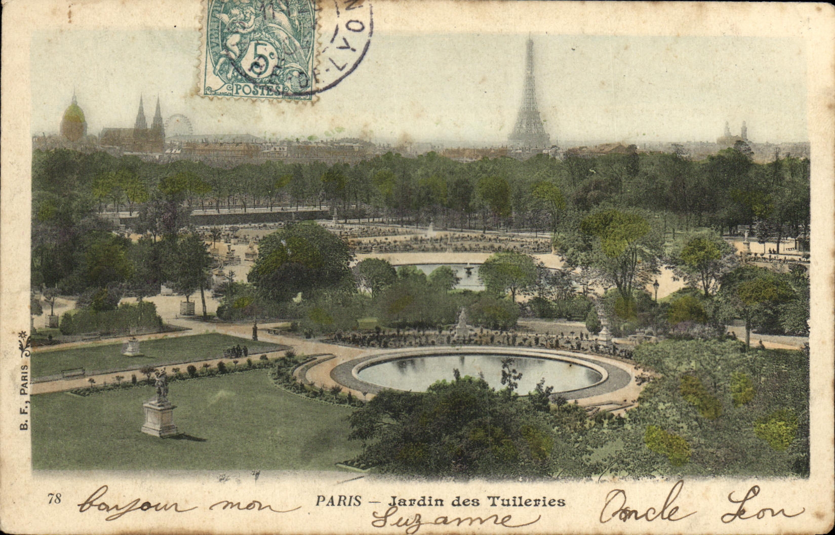 CPA Paris Jardin des Tuileries Tour Eiffel