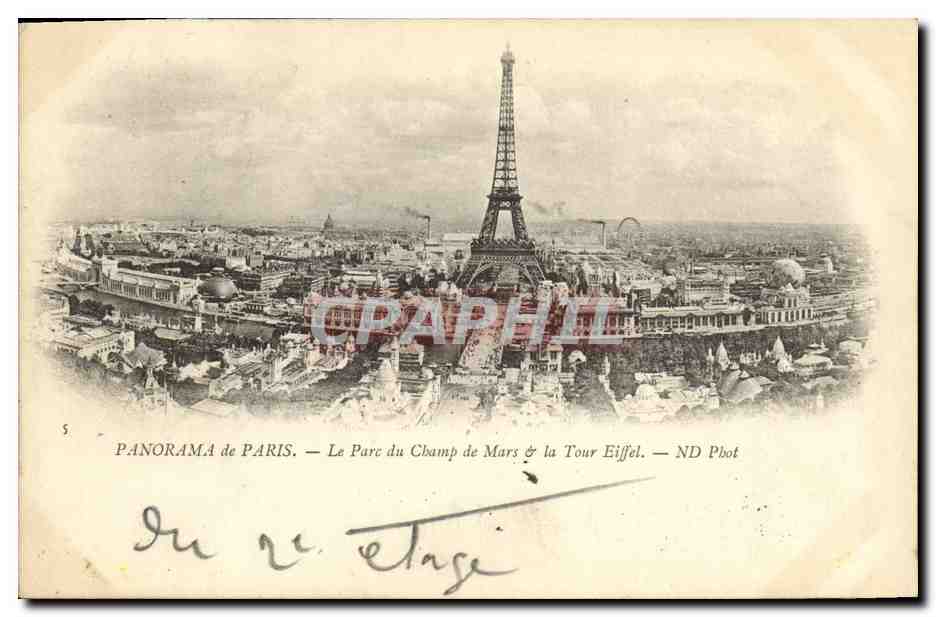 CPA Paris Panorama de Le Parc du Champ de Mars la Tour Eiffel