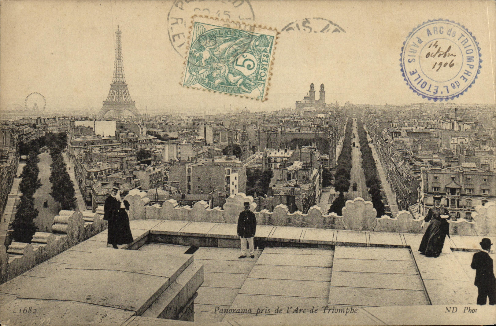 CPA Paris Panorama Pris de L Arc de Triomphe Tour Eiffel