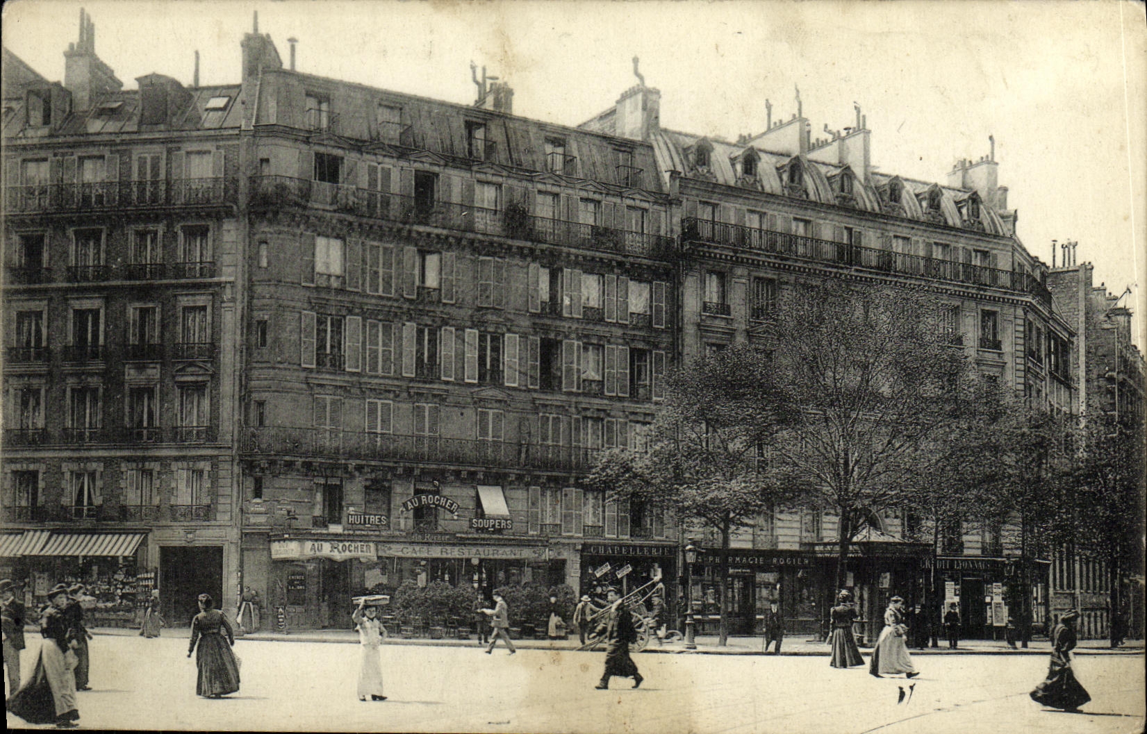 CPA Paris Cafe Restaurant Au Rocher