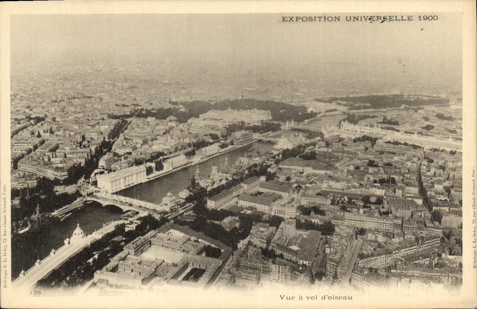 CPA Paris Exposition universelle 1900 Vue a vol d oiseau