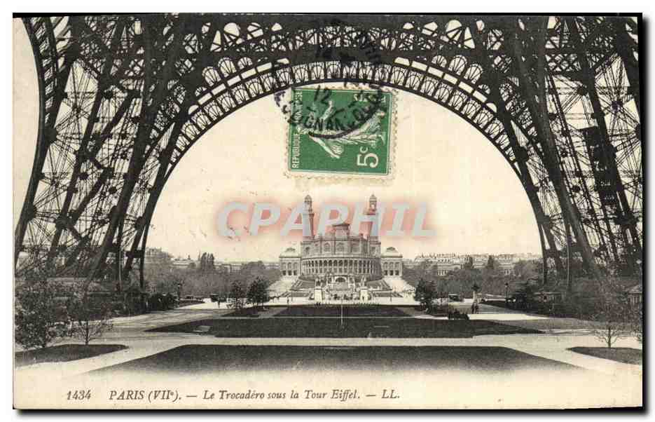 CPA Paris Le Trocadero sous la Tour Eiffel