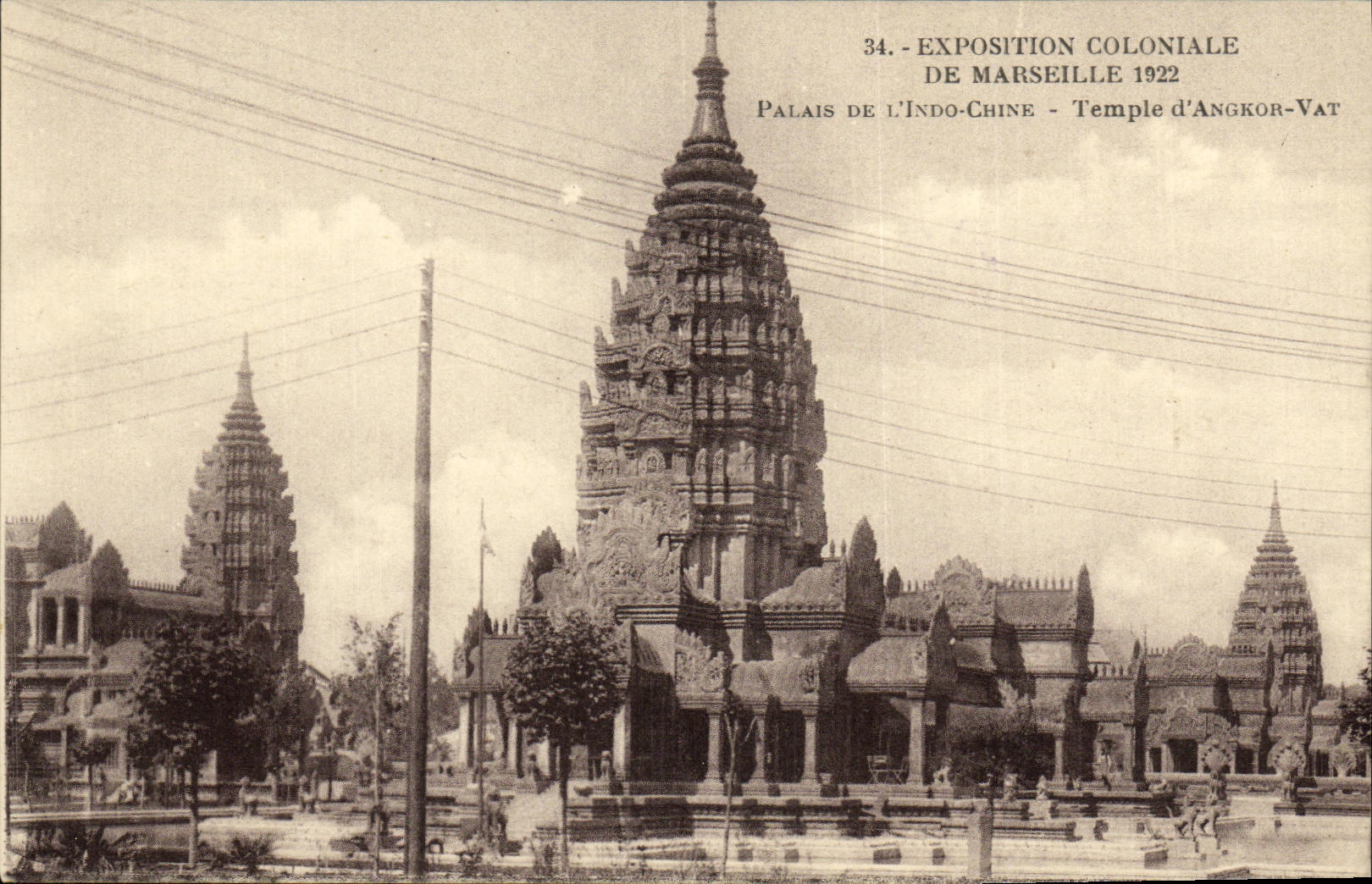 CPA Exposition Coloniale de Marseille 1922 Palais de L Indo Chine Temple d Angkor Vat