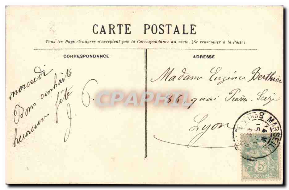 CPA Marseille Exposition Coloniale Pavillon du Tonkin — Rückseite