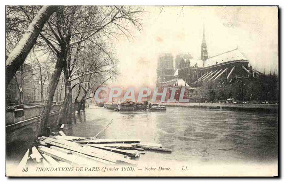 Überschwemmungen in Paris (Januar 1910) — Notre-Dame — LL