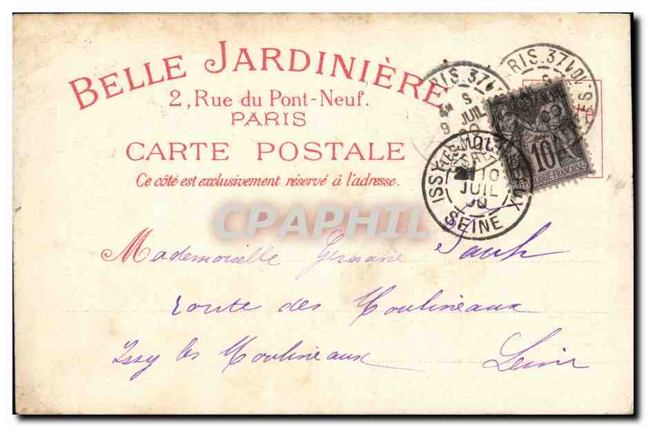 CPA Souvenir de la Belle Jardiniere Paris La mode en 1900 — Rückseite