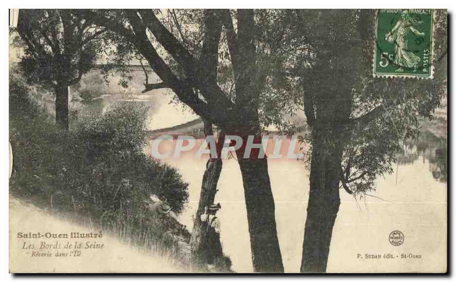 CPA Saint Ouen illustre Les Bords de la Seine Reverie dans l ile 