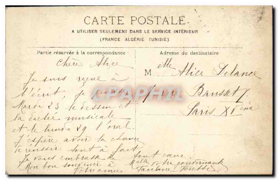 CPA Paris La Cour du Louvre — Rückseite